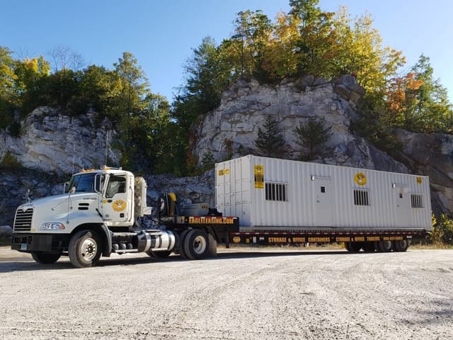 40ft Office Container on delivery truck