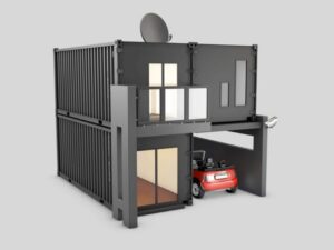 Shipping container home illustration