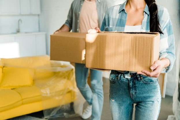 People carrying boxes