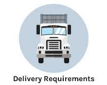Delivery requirements checklist icon for container site preparation.