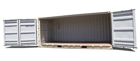 20-foot open side storage container with large side access door.